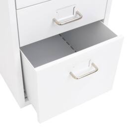Berkfield Home Mobile File Cabinet White 28x41x69 cm Metal - Size: 28 x 41 x 69 cm - thumbnail 6