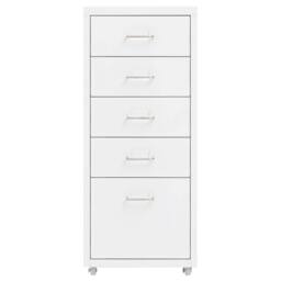 Berkfield Home Mobile File Cabinet White 28x41x69 cm Metal - Size: 28 x 41 x 69 cm - thumbnail 1