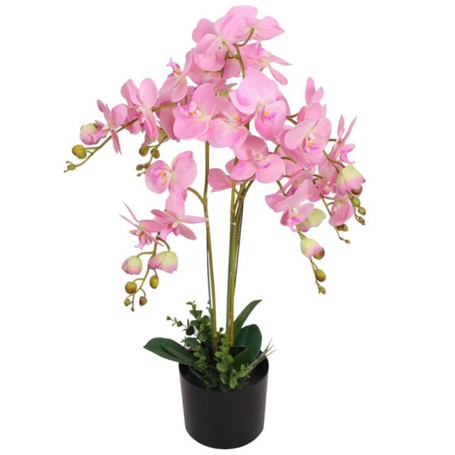 Berkfield Home Artificial Orchid Plant with Pot 75 cm Pink - image 1
