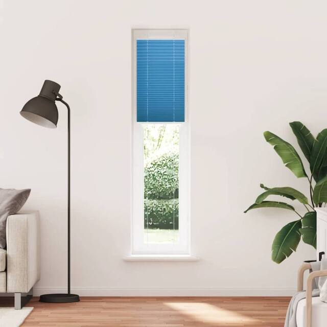 Berkfield Home Pleated Blind Blue 40x200 cm Fabric Width 39.4 cm Polyester - image 1