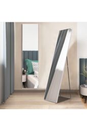 Living and Home 37cm W x 147cm H Rectangular Full Length Mirror Freestanding Dressing Mirror in White - Size: 37 cm W x 147 cm H - thumbnail 1