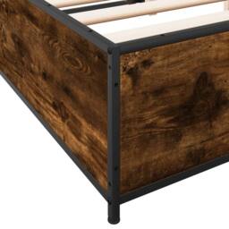 Berkfield Home Bed Frame without Mattress Smoked Oak 135x190 cm Double in Brown - thumbnail 7
