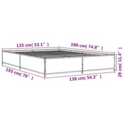 Berkfield Home Bed Frame without Mattress Smoked Oak 135x190 cm Double in Brown - thumbnail 9