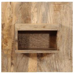 Berkfield Home Bedside Cabinet 50x27x50 cm Solid Rough Wood Mango in Brown - Size: 50 x 27 x 50 cm - thumbnail 2
