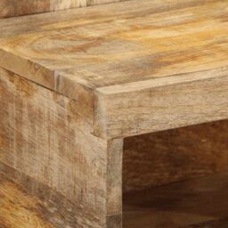 Berkfield Home Bedside Cabinet 50x27x50 cm Solid Rough Wood Mango in Brown - Size: 50 x 27 x 50 cm - thumbnail 5