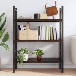 Berkfield Home Wall Shelf Dark Grey 100x60x(2-4) cm Treated Solid Wood Oak - thumbnail 1