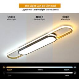 NIVOR 1 Lamp 48W Linear Acrylic LED Ceiling Light Dimmable with Remote in Gold - thumbnail 6