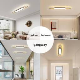 NIVOR 1 Lamp 48W Linear Acrylic LED Ceiling Light Dimmable with Remote in Gold - thumbnail 4