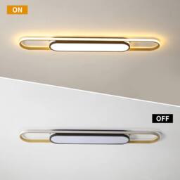 NIVOR 1 Lamp 48W Linear Acrylic LED Ceiling Light Dimmable with Remote in Gold - thumbnail 5