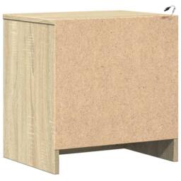 Berkfield Home Stylish Bedside Cabinets with LED Lights 2 pcs Sonoma Oak Enginee in Natural - thumbnail 8