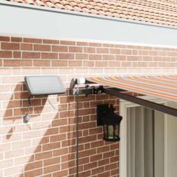Berkfield Home Manual Retractable Awning with LED Multicolour Stripe 400x300 cm in Orange - thumbnail 4