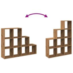 Berkfield Home Room Divider Bookcase 4-Tier Sonoma Oak 131.5x29x131.5 cm Wood in Brown - thumbnail 8