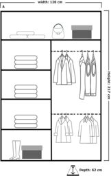 Sliding Wardrobes 4U Modern Sliding Wardrobe with LED Light W120cm x H217cm x D62cm in Grey - thumbnail 4