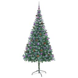 Berkfield Home Elegant Artificial Christmas Tree with Stand Green 210 cm PVC and - thumbnail 4