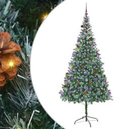Berkfield Home Elegant Artificial Christmas Tree with Stand Green 210 cm PVC and - thumbnail 3