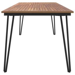 Berkfield Home Garden Table with Hairpin Legs 200x90x75 cm Solid Wood Acacia in Brown - Size: 200 x 90 x 75 cm - thumbnail 4