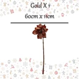 VFM e-Store Christmas Magnolia Stem Decoration 60cm x 11cm Gold X 1 - Size: 60 cm x 11 cm - thumbnail 2