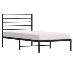 Berkfield Home Metal Bed Frame with Headboard Black 100x190 cm - thumbnail 5