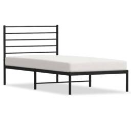 Berkfield Home Metal Bed Frame with Headboard Black 100x190 cm - thumbnail 3