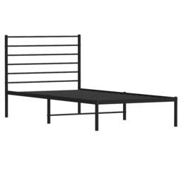 Berkfield Home Metal Bed Frame with Headboard Black 100x190 cm - thumbnail 4