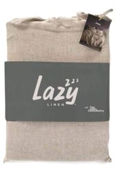 Lazy Linen 'Pure Washed Linen' Duvet Cover in Beige - Size: Double - thumbnail 2