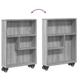 Berkfield Home Narrow Storage Trolley Grey Sonoma 48x13x68 cm Engineered Wood - Size: 48 x 13 x 68 cm - thumbnail 7