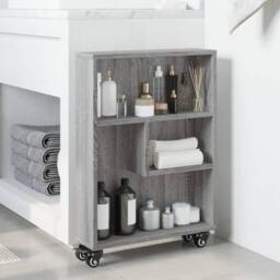 Berkfield Home Narrow Storage Trolley Grey Sonoma 48x13x68 cm Engineered Wood - Size: 48 x 13 x 68 cm - thumbnail 1