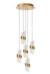 Lucide 'KLIGANDE' Dimmable Adjustable Height Indoor Stylish LED Pendant Light in Yellow - thumbnail 1