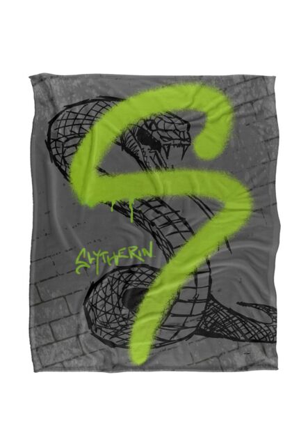 Warner Brothers Harry Potter Slytherin Graffiti Blanket 152 x 127 cm in White - image 1