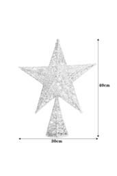 Wrought Iron Christmas Tree Top Star Shaped Decoration in Silver - Size: Small - thumbnail 4