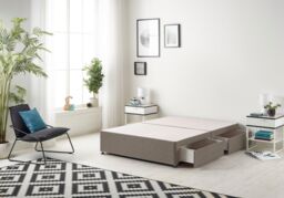 Somnior Ziggy Platform Divan Bed Base With 2 Drawers Tweed in Brown - Size: Double - thumbnail 2