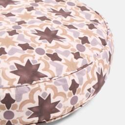 OHS Tiles Print Round Outdoor Garden Cushion Water Resistant - Size: 60 cm x 60 cm - thumbnail 5