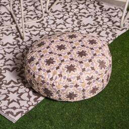 OHS Tiles Print Round Outdoor Garden Cushion Water Resistant - Size: 60 cm x 60 cm - thumbnail 1