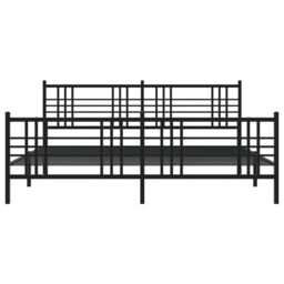 Berkfield Home Metal Bed Frame without Mattress with Footboard Black 193x203cm - Size: 193x203 cm - thumbnail 4