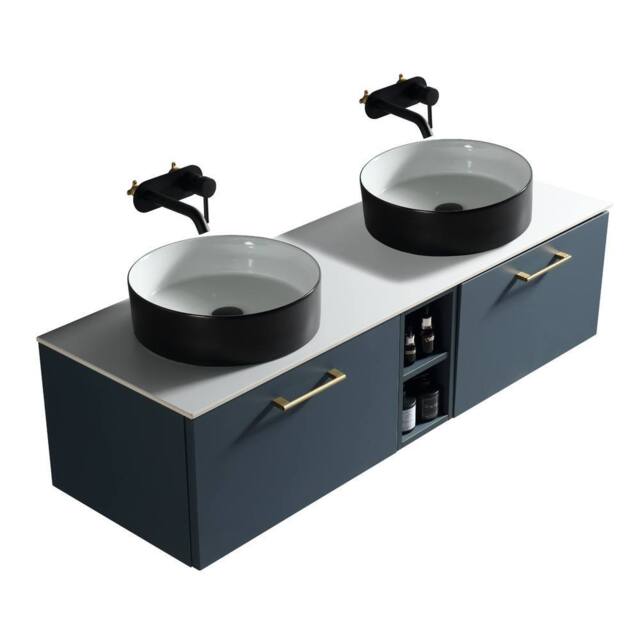 Bathroom Kingdom Piatta Midnight Wall Hung Basin Vanity 1400mm in Blue - image 1