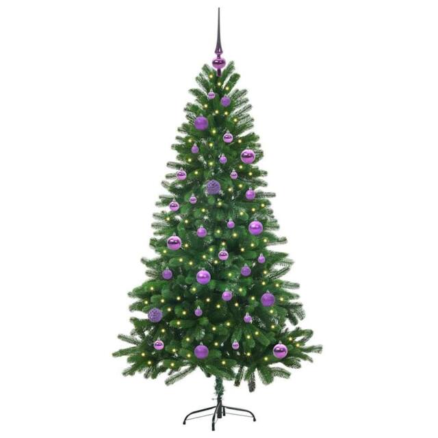 Berkfield Home Realistic Christmas Tree with 150 LEDs with Stand Green 150 cm PE - image 1