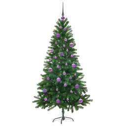 Berkfield Home Realistic Christmas Tree with 150 LEDs with Stand Green 150 cm PE - thumbnail 4