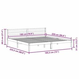 Berkfield Home Modern Bed Frame with Headboard 180x220 cm Solid Wood Pine in Natural - thumbnail 9