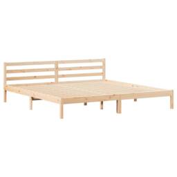 Berkfield Home Modern Bed Frame with Headboard 180x220 cm Solid Wood Pine in Natural - thumbnail 3