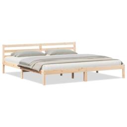 Berkfield Home Modern Bed Frame with Headboard 180x220 cm Solid Wood Pine in Natural