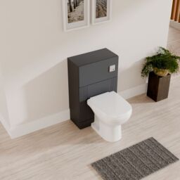 Balterley Retro Floor Standing Bathroom WC Toilet Unit - 500mm - Satin Dark Grey - thumbnail 3