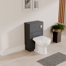 Balterley Retro Floor Standing Bathroom WC Toilet Unit - 500mm - Satin Dark Grey - thumbnail 4