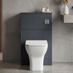 Balterley Retro Floor Standing Bathroom WC Toilet Unit - 500mm - Satin Dark Grey - thumbnail 6
