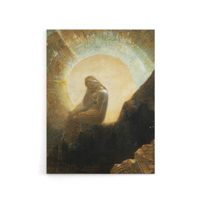 "Artery8 Melancholy Portrait of a Woman Redon Vintage Canvas Wall Art in Brown - Size: W18"" x H24""" - image 1