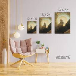 "Artery8 Melancholy Portrait of a Woman Redon Vintage Canvas Wall Art in Brown - Size: W18"" x H24""" - thumbnail 4
