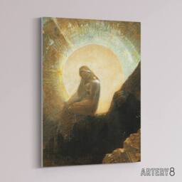 "Artery8 Melancholy Portrait of a Woman Redon Vintage Canvas Wall Art in Brown - Size: W18"" x H24""" - thumbnail 2