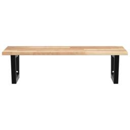 Berkfield Home Basin Shelf Wall Mounted Steel & Solid Wood Acacia in Brown - thumbnail 4