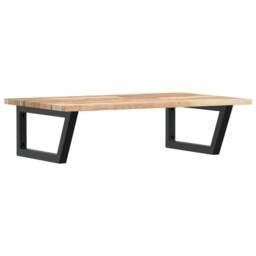 Berkfield Home Basin Shelf Wall Mounted Steel & Solid Wood Acacia in Brown