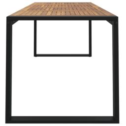 Berkfield Home Garden Table with U-shaped Legs 200x90x75 cm Solid Wood Acacia in Brown - Size: 200 x 90 x 75 cm - thumbnail 4