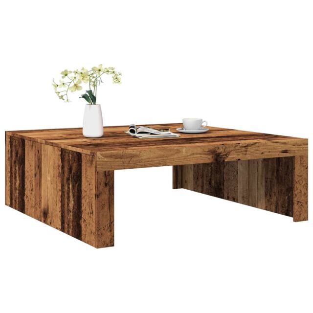 Berkfield Home Coffee Table Old Wood 100x100x35 cm Engineered Wood in Brown - Size: 100 x 100 x 35 cm - image 1